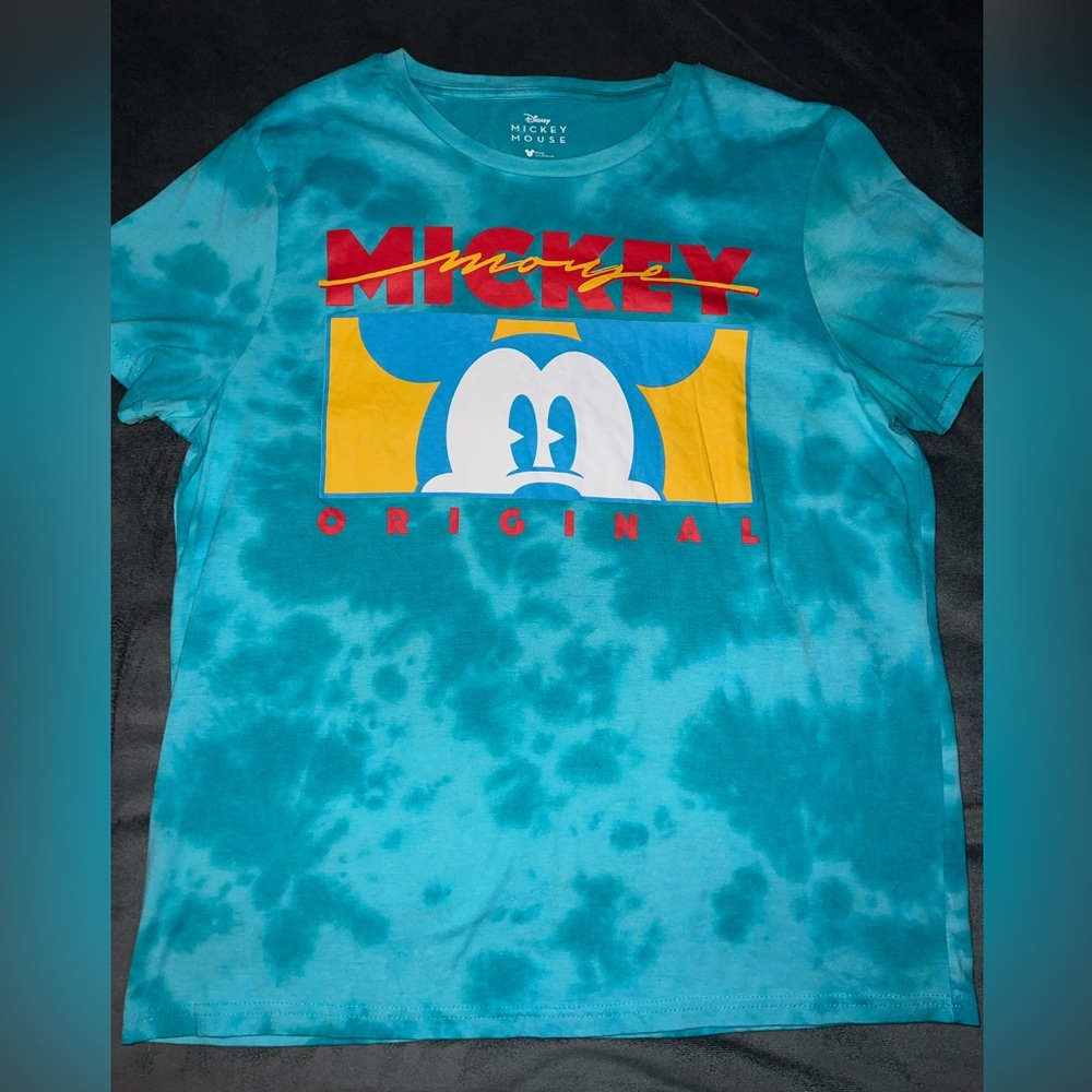 Mickey Mouse originals XL blue tie-dye T-shirt shirt Disney World Land